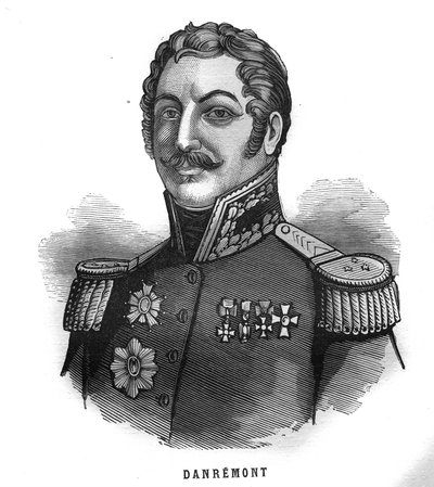 Portrait of Charles Marie, Count Denys of Damremont (1783-1837), French general. Engraving in 