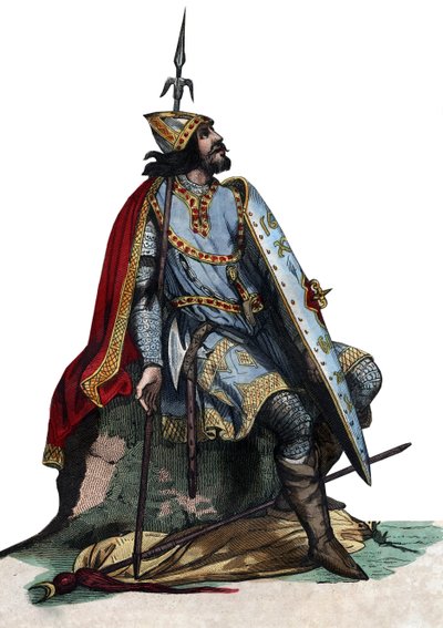 Portrait of Charles Martel, Frankish military and political leader by French School