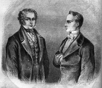 Portrait of Charles Nodier and Prosper Merimee, French writers by French School
