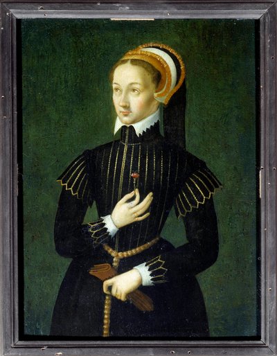 Portrait of Claude de France, Queen of France and wife of Francois I. Anonymous painting of the 16th century. Chantilly, Musee Conde by French School