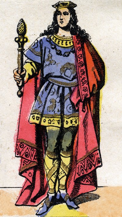 Portrait of Clotaire III, King of the Franks (652-673). by French School