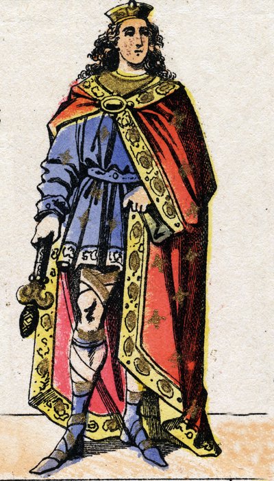 Portrait of Clovis II, King of the Franks (v.633-657). by French School