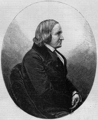 Portrait of Count Alfred de Vigny (1797-1863), French writer and poet. Engraving in 