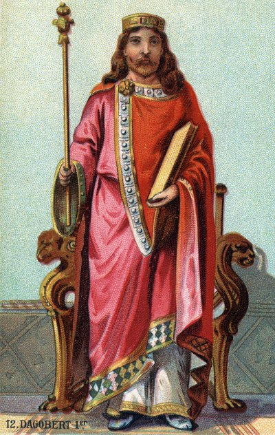 Portrait of Dagobert, king of the Franks from 628 to 638 by French School