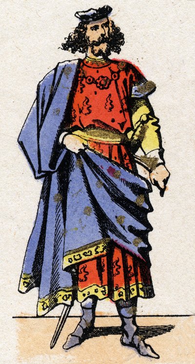 Portrait of Ebroin, Mayor of the Palace of Neustria in the 7th Century. by French School