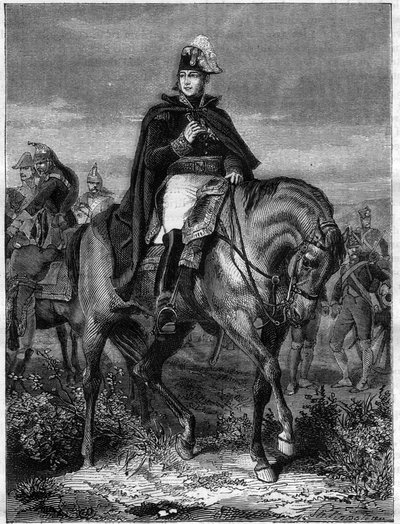 Portrait of Edouard Adolphe Casimir Joseph Mortier, Duke of Treviso (1768-1835), Marshal of France - Engraving in 