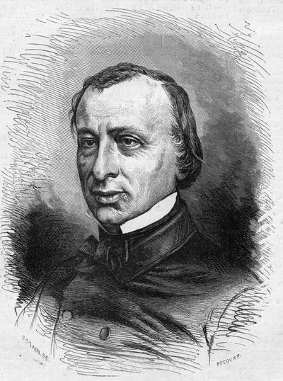 Portrait of Edouard Lefevre de Laboulaye, French lawyer and politician. Engraving in Le Monde Illustré n°689 of June 25 by French School