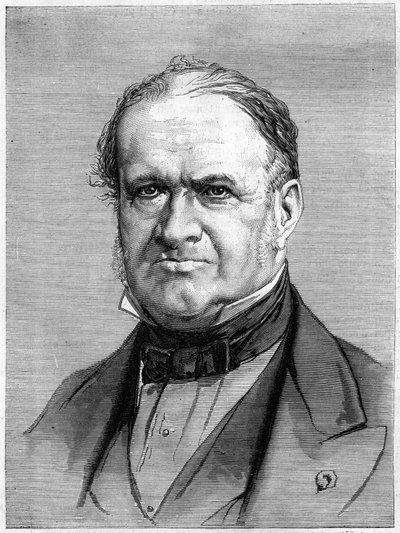 Portrait of Elie de Beaumont, French geologist. Engraving in Le Monde Illustré n°912 of October 3 by French School
