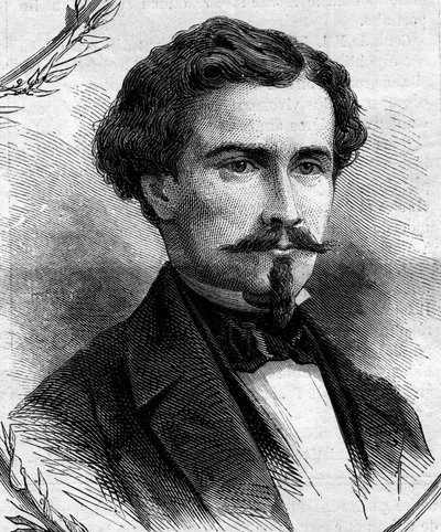 Portrait of Emile Keller (1828-1909), French politician. Engraving in 