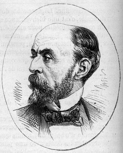 Portrait of Eugene Fromentin (1820-1876), French painter. Engraving in Le Monde Illustré n°890 of 2 May 1874. by French School
