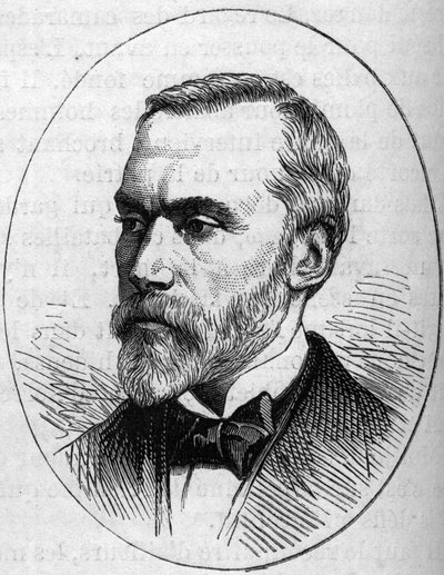 Portrait of Eugene Guillaume (1822-1905), French sculptor. Engraving in Le Monde Illustré n°890 of 2 May 1874. by French School