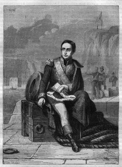 Portrait of Eustache Bruix (1759-1805), French Admiral - Engraving from 1865 in Histoire du Consulate et de l