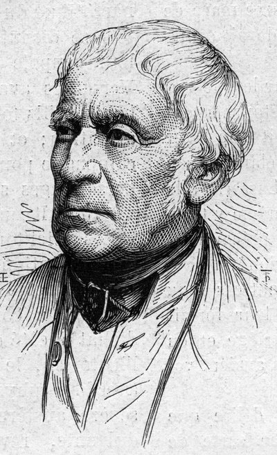 Portrait of Francois Guizot, French politician, historian and academician. Engraving in Le Monde Illustré n°883 of 14 March 1874 by French School