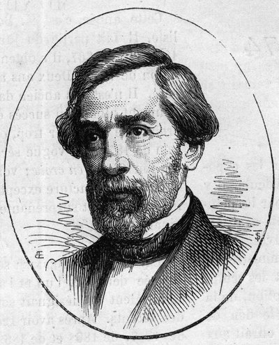 Portrait of Francois Jouffroy (1806-1882), French sculptor. Engraving in Le Monde Illustré n°890 of 2 May 1874. by French School