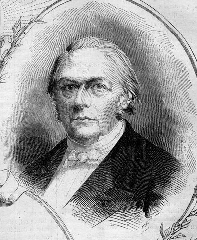 Portrait of Francois Jules Devinck (1802-1878), French industrialist and politician. Engraving in Le Monde Illustré n°262 of 19 April 1862 by French School