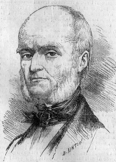 Portrait of Frederic Millet (1796-1859), French miniaturist. Engraving in 