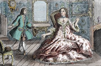 Portrait of French criminal Marie Catherine Taperet Lescombat and her lover Henri Mongeot by French School