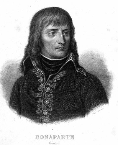 Portrait of General Bonaparte - in Revolution francaise by Thiers. 19th century by French School