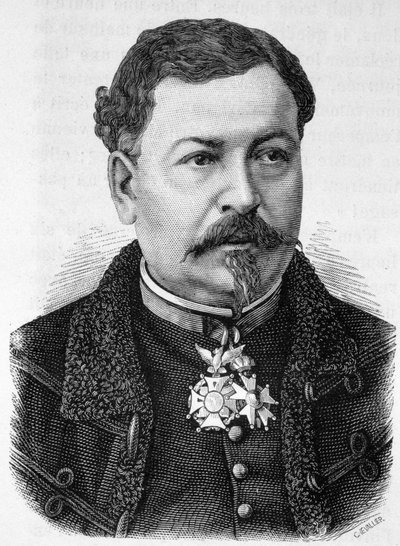 Portrait of General Jean Auguste Margueritte (1823-1870, died at the Battle of Sedan), father of Paul and Victor Margueritte - in “L