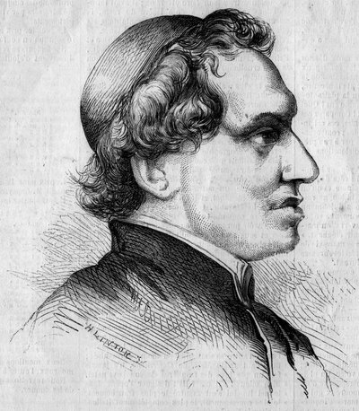Portrait of Giacomo Antonelli, Italian Cardinal and Secretary of State of the Pontifical Government. Engraving by Linton in 
