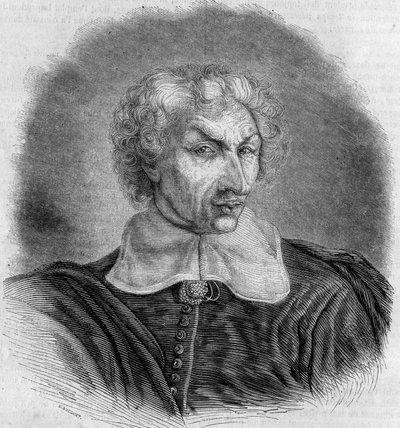 Portrait of Gui (Guy) Patin (1601-1672), French doctor and writer. Engraving by Bocour in 