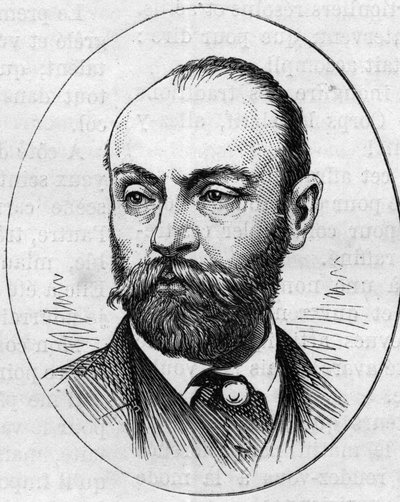 Portrait of Gustave Rodolphe Clarence Boulanger (1824-1888), French Painter. Engraving in 