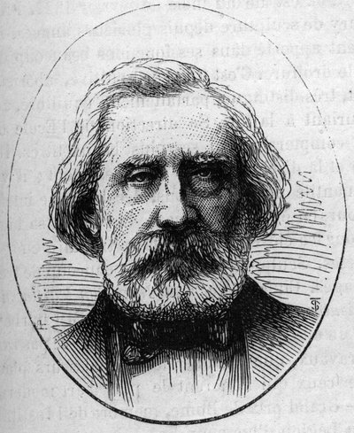 Portrait of Henri Labrouste (1801-1875), French architect. Engraving in Le Monde Illustré n°890 of 2 May 1874. by French School