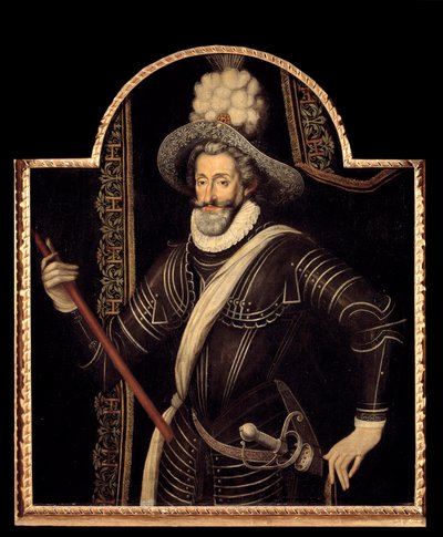 Portrait of Henry IV in white cuirasse and plume, King of France and Navarre by French School