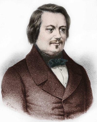 Portrait of Honore de Balzac, French novelist by French School