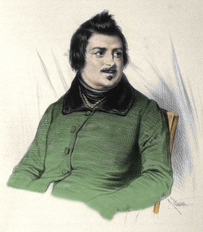 Portrait of Honore de Balzac, French writer by French School