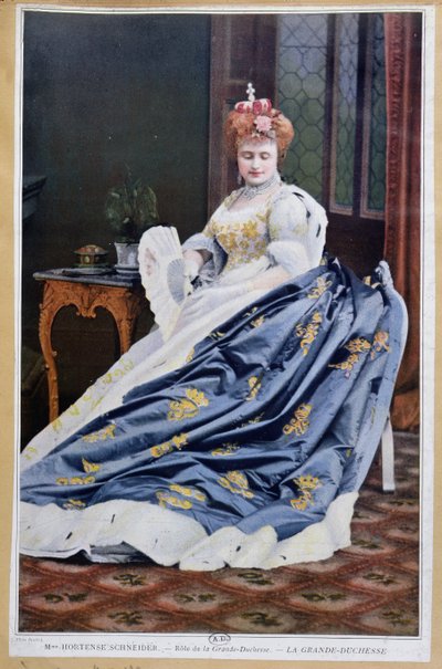Portrait of Hortense Schneider (1833-1920) in the role of the Grand Duchess in La Grande Duchesse de Gerolstein by Jacques Offenbach c.1867 by French School