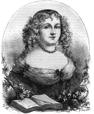 Portrait of Isabel II of Jerusalem (Yolande de Brienne), Queen of Jerusalem (1212-1228) and wife of Frederick II of the Holy Empire. Engraving in 