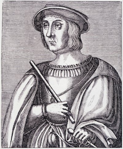 Portrait of Jacques II de Chabannes (La Palice) engraving from Louis XII et Anne de Bretagne by Paul Lacroix by French School