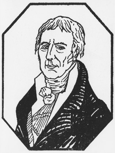 Portrait of Jean-Baptiste de Monet Chevalier de Lamarck, engraved for the bicentenary of his birth, 1946 by French School