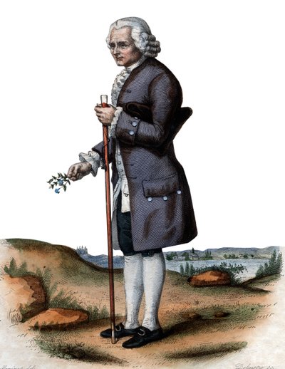 Portrait of Jean-Jacques Rousseau (1712-1778), Swiss philosopher by French School