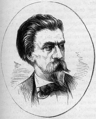 Portrait of Jean Baptiste Carpeaux (1827-1875), French Sculptor. Engraving in 
