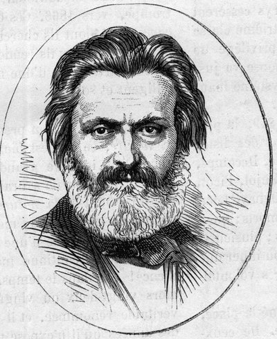 Portrait of Jean Francois Soitoux, French sculptor. Engraving in Le Monde Illustré n°890 of 2 May 1874 by French School