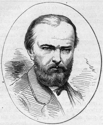 Portrait of Jean Jacques Henner, French painter. Engraving in Le Monde Illustré n°890 of 2 May 1874 by French School