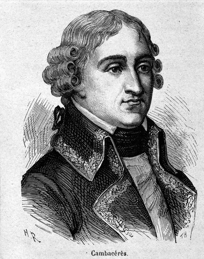 Portrait of Jean Jacques Régis de Cambacérès, Duke of Parma, French jurist and politician (1753-1824) - engraving - in 