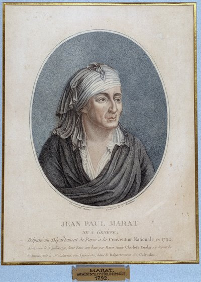 Portrait of Jean Paul Marat (1743-1793), French physician, publicist and politician by French School