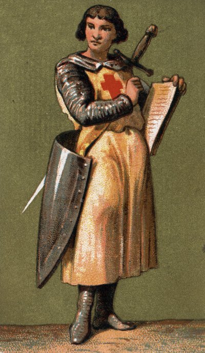 Portrait of Jean de Joinville (1225 - 1317) French columnist, friend and confidant of King Louis IX, whom he accompanied to the VII Crusade. Chromolithography of the 19th century. by French School