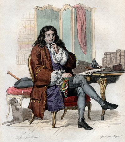 Portrait of Jean de La Fontaine, French fabulist and poet by French School