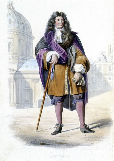 Portrait of Jean de La Fontaine, French writer (1621-1695) - in Ed. Mennechet, 