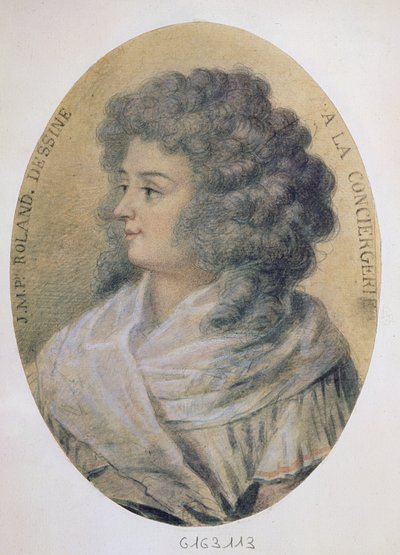 Portrait of Jeanne-Marie Roland de la Platiere (nee Philippon) at the Conciergerie by French School