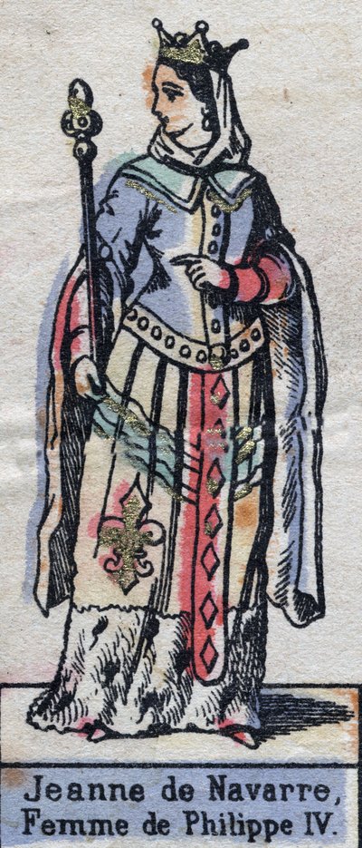 Portrait of Jeanne I of Navarre (1273-1304), wife of Philip IV of France. (Capetian dynasty). Illustration late 19th century by French School