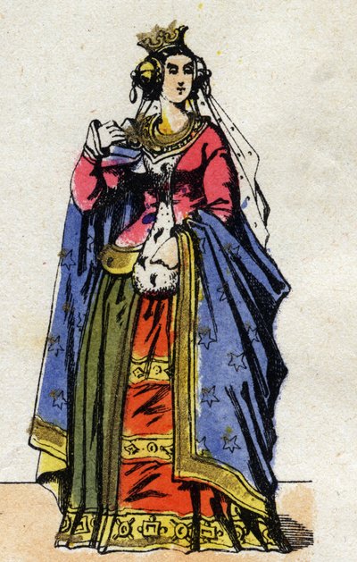 Portrait of Joan of Burgundy (ca. 1291-1330), wife of Philip V of France. (Capetian dynasty). by French School