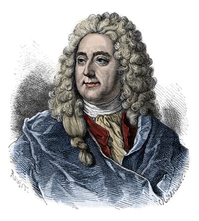 Portrait of John Law (1671 - 1729) Financial Controller, Scottish Financial Responsible for the Bankruptcy - engraving from 