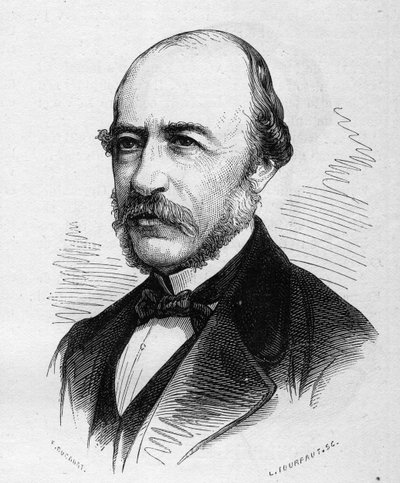 Portrait of Joseph Autran (1813-1877), French poet. Engraving in Le Monde Illustré n°1040 of 17 March 1877. by French School