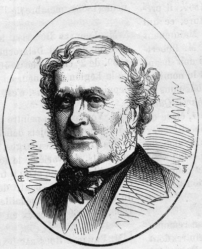 Portrait of Joseph Louis Duc (1802-1879), French Architect. Engraving in 