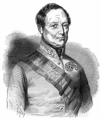 Portrait of Joseph Wenzel Radetzky von Radetz (or Count Joseph Radetzky (1766-1858) Austrian marshal. Engraving in “Histoire des papes-kings-queens-et-empereurs a travers les centuries” by Maurice Lachatre by French School
